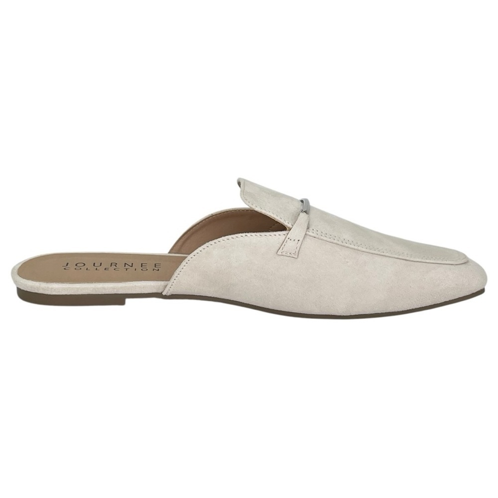 Journee Collection Ameena Cream Microsuede Womens Mules Size 8.5M - Picture 5 of 11